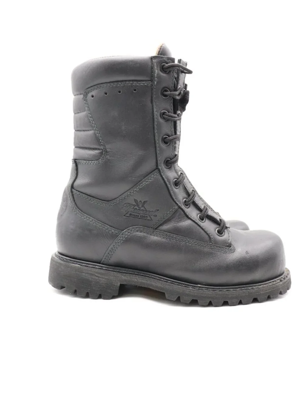 Thorogood HellFire Boots Men's Size 8.5 W Black Leather Zip Steel Toe Boots
